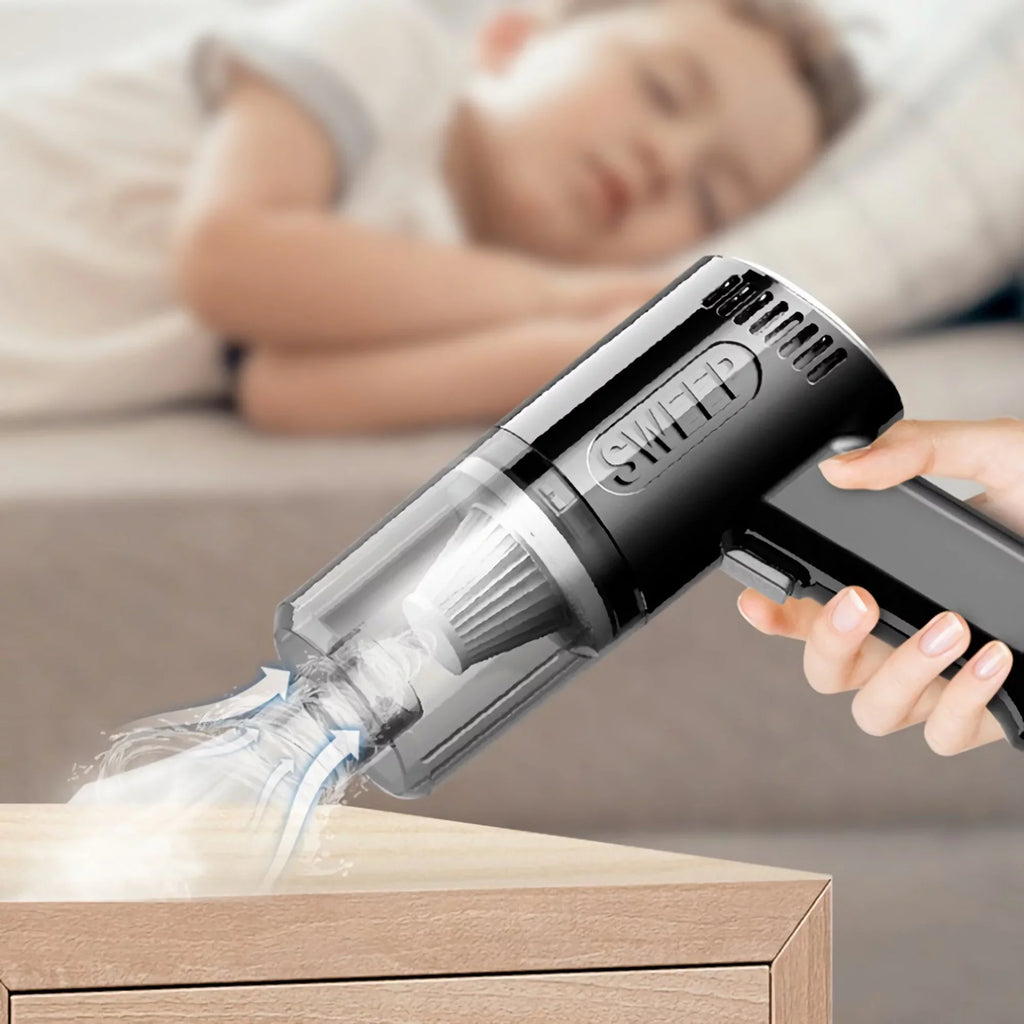 Mini Car Suction Car Powerful for Wireless Vacuum Portable Cleaning Vacuum Interior Cleaner, Home and K-7 (Black)