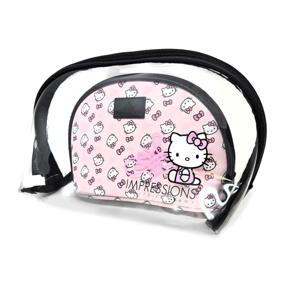 Pcs Bag (White) Waterproof Impressions Makeup Vanity Hello Clutch Kitty 2 Travel Nested Purses, Clutch
