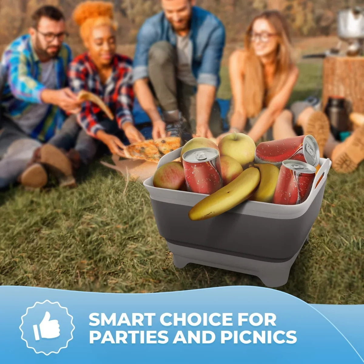 with Sink,Folding 2.4 Collapsible Tub,Washing Plug(Gray) Gal(9L) Laundry Basin Portable Imoment Dish Draining Tub