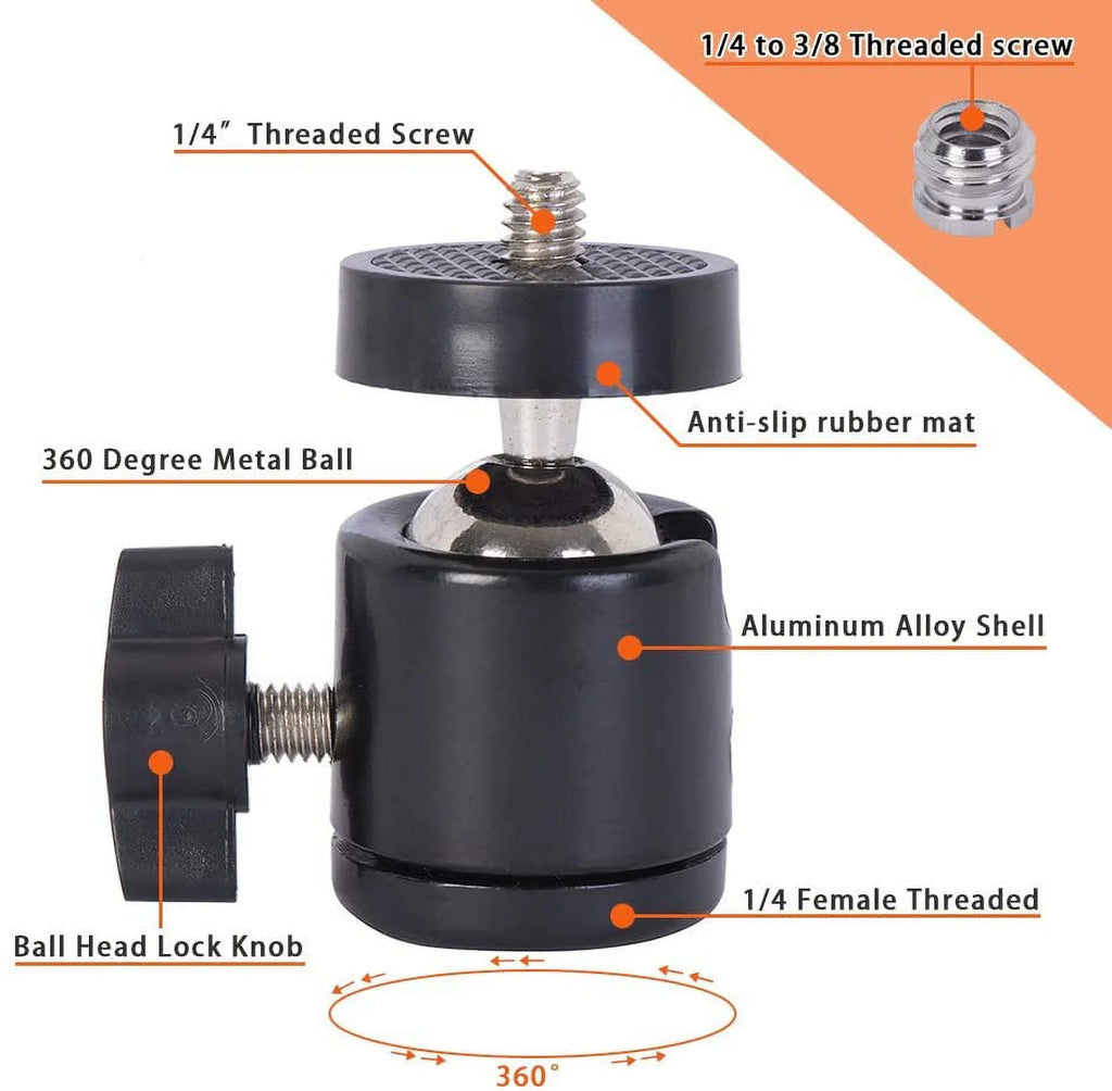 Vacuum Panorama 6" Professional Mount, 360° Holder Kit Car Suction Pump Camcorder Vehicle Cup w/ Camera Mounting