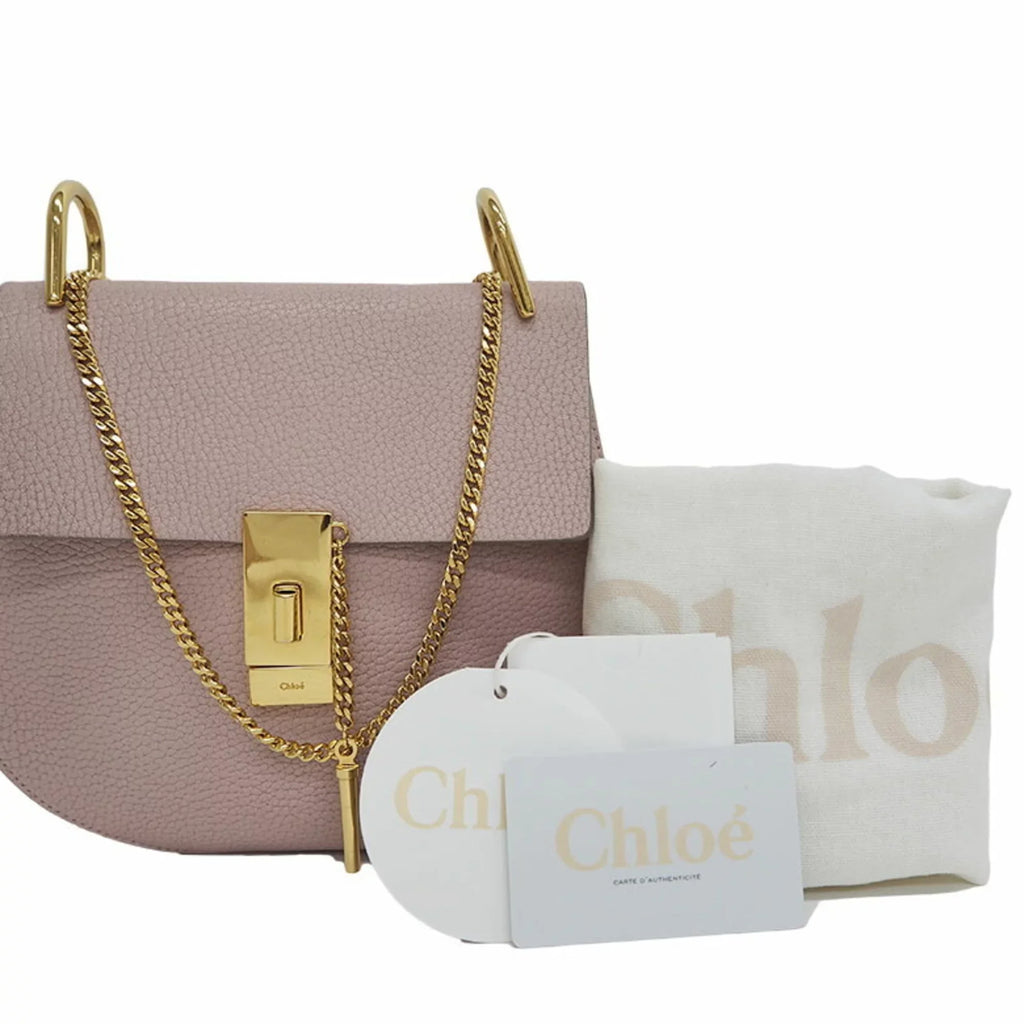 Chain 3S1031-9 Shoulder Chloe (Good) Chloé Drew Leather Pre-Owned Bag Ladies Pink