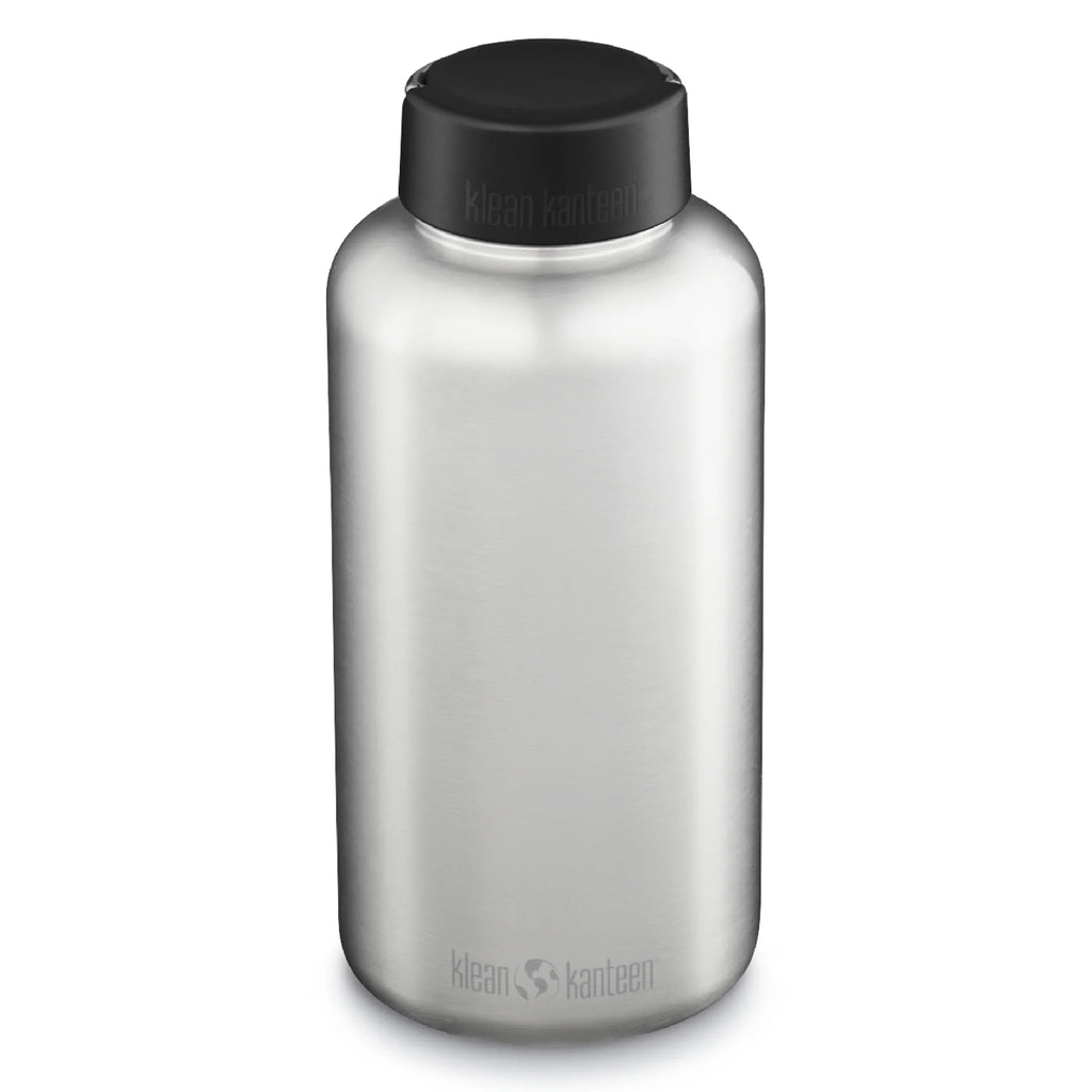 Wide Kanteen 64oz, Cap, Klean Stainless Brushed w/Wide Loop