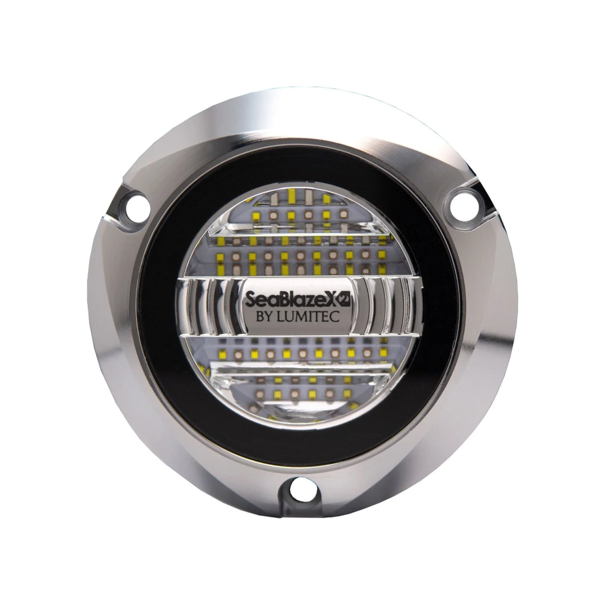 Blue/White 12/24v Color Seablaze Lumitec LED X2 Surface Polished Dual Housing Mount