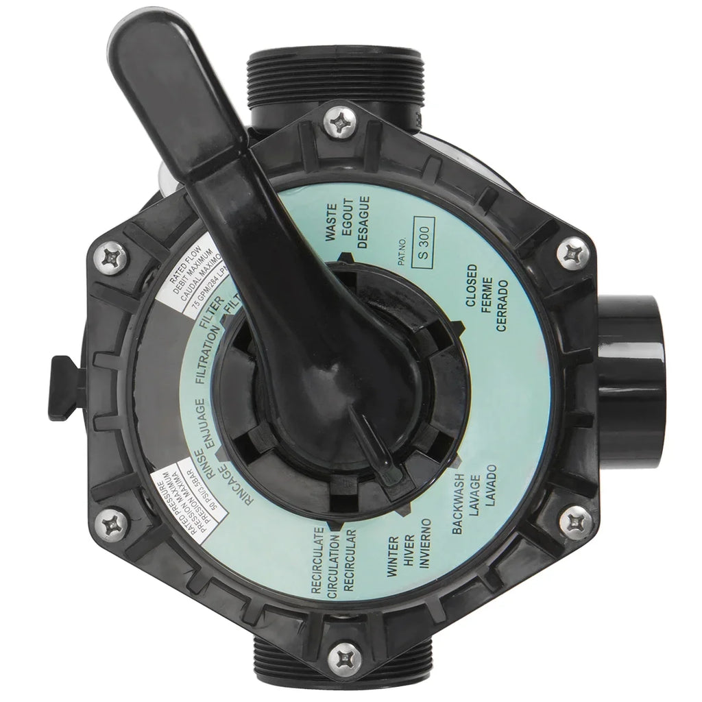 XtremepowerUS Gallons, Pressure 19", Sand degree 24,000 Water, 360 System of Gray valve Filter rotation