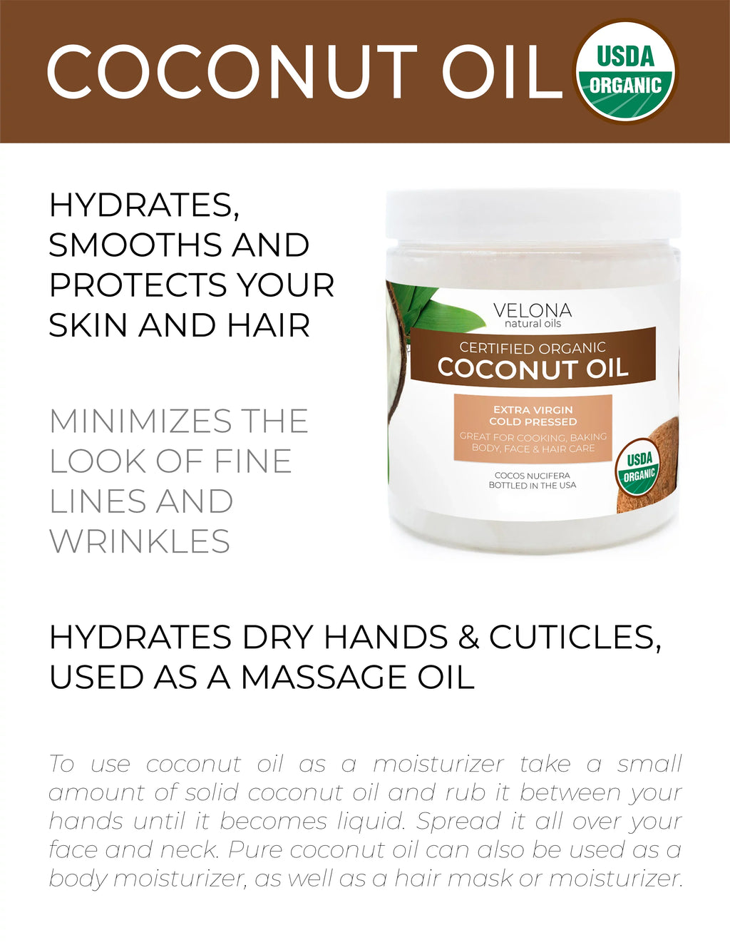 Extra Pressed Virgin Care Cosmetic Enjoy Extra Coconut Food - Body, Skin, Results USDA Hair Oil Use | | in Today | Virgin, and oz Certified Face, jar | - 64 Velona | Cold Organic Grade
