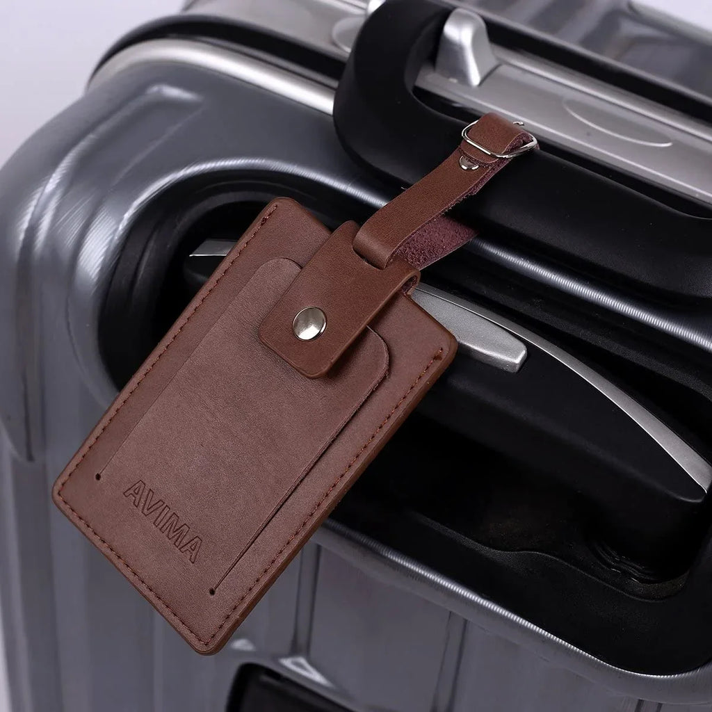 Luggage Snap Closure & Executive (Brown) Pieces Luxury s Bag Set Leather Premium 2 With