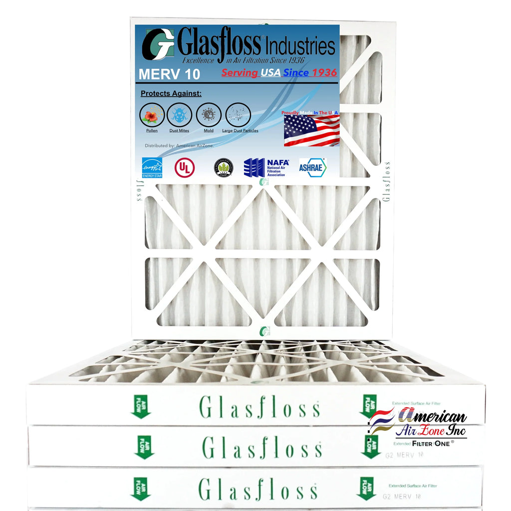 MERV or HVAC Pleated - - (Pack Home 2" Air Glasfloss Filter Air Filter USA. - 24x28x2 - Air of Filter Office - or Furnace - The AC 10 Made In 4)