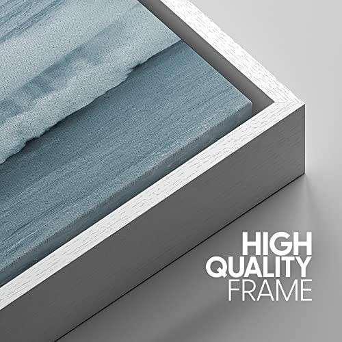 Surfers Modern Angle Wall Chic Art Ocean Waves White Art for PixonSign Nature Room, 24"x36"x3 Photography Wide Bedroom, and Wilderness Office Framed - Set Rushing Scenic Living Modern