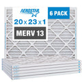 Filter, Filter, MERV Air Air Furnace Pack Pleated 20x23x1 Aerostar 13 6 AC