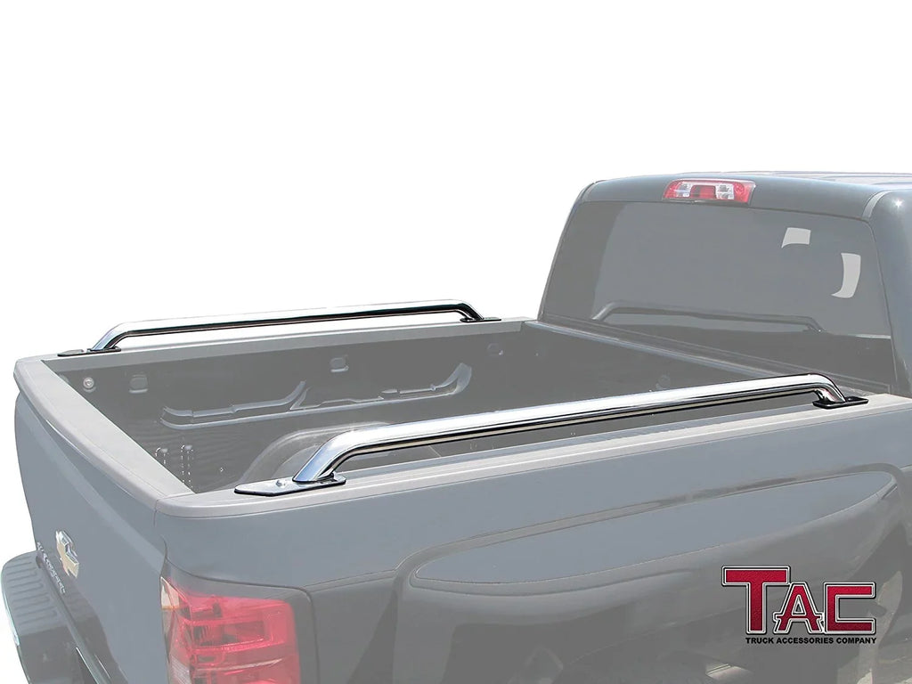 Stainless 2014-2024 Short T304 Bed Side Exterior rails Bed Off Steel 2pcs 1500/GMC Sierra Automotive 1500 Rails Chevy TAC Road Silverado 5.5ft Accessories truck Fit