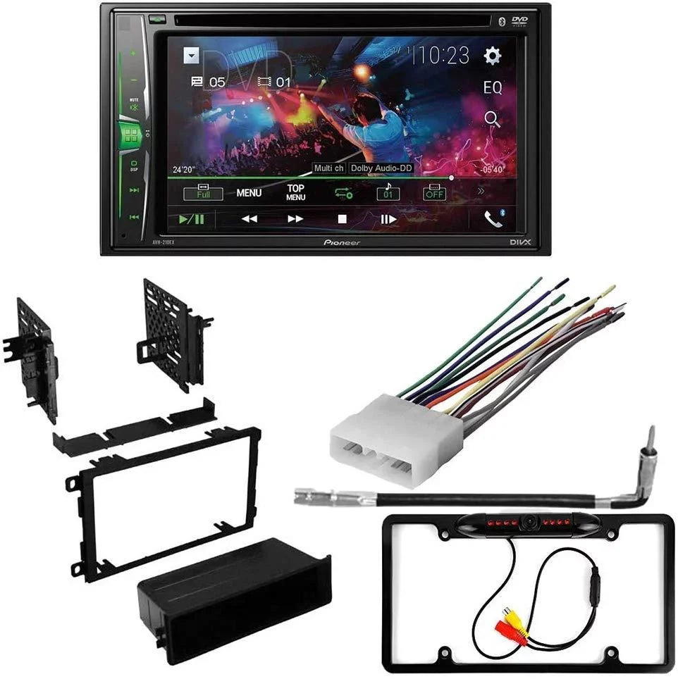AM/FM Suzuki DIN Receiver Stereo Media Kit/in-Dash for Car Digital 6.2" DVD/CD with Bundle 1995-2001 Double W/ Bluetooth/Backup Swift WVGA Touchscreen Pioneer KIT4996 Camera/Installation