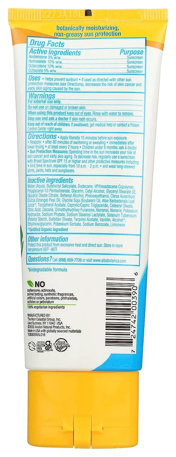 oz of Sport Sunscreen Pack 50 Botanica Alba SPF 4 3
