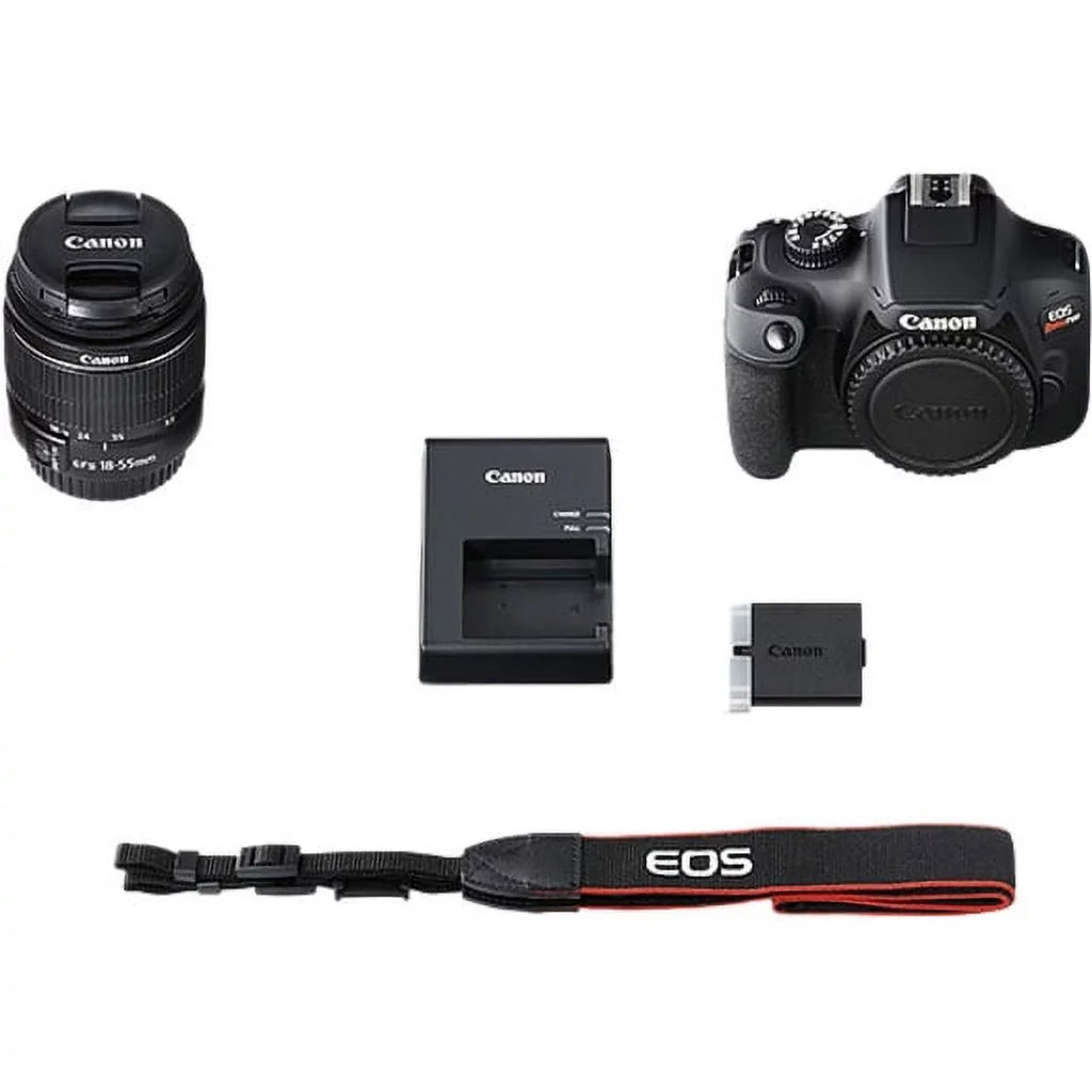 EOS Lens, Rebel with 18 Camera 0.71", 2.17", T100 Digital Black Canon SLR Megapixel