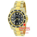 Simulated 18K Presidential Full Steel mm 40 Watch Stainless Gold Men's W/Date Yellow Diamond