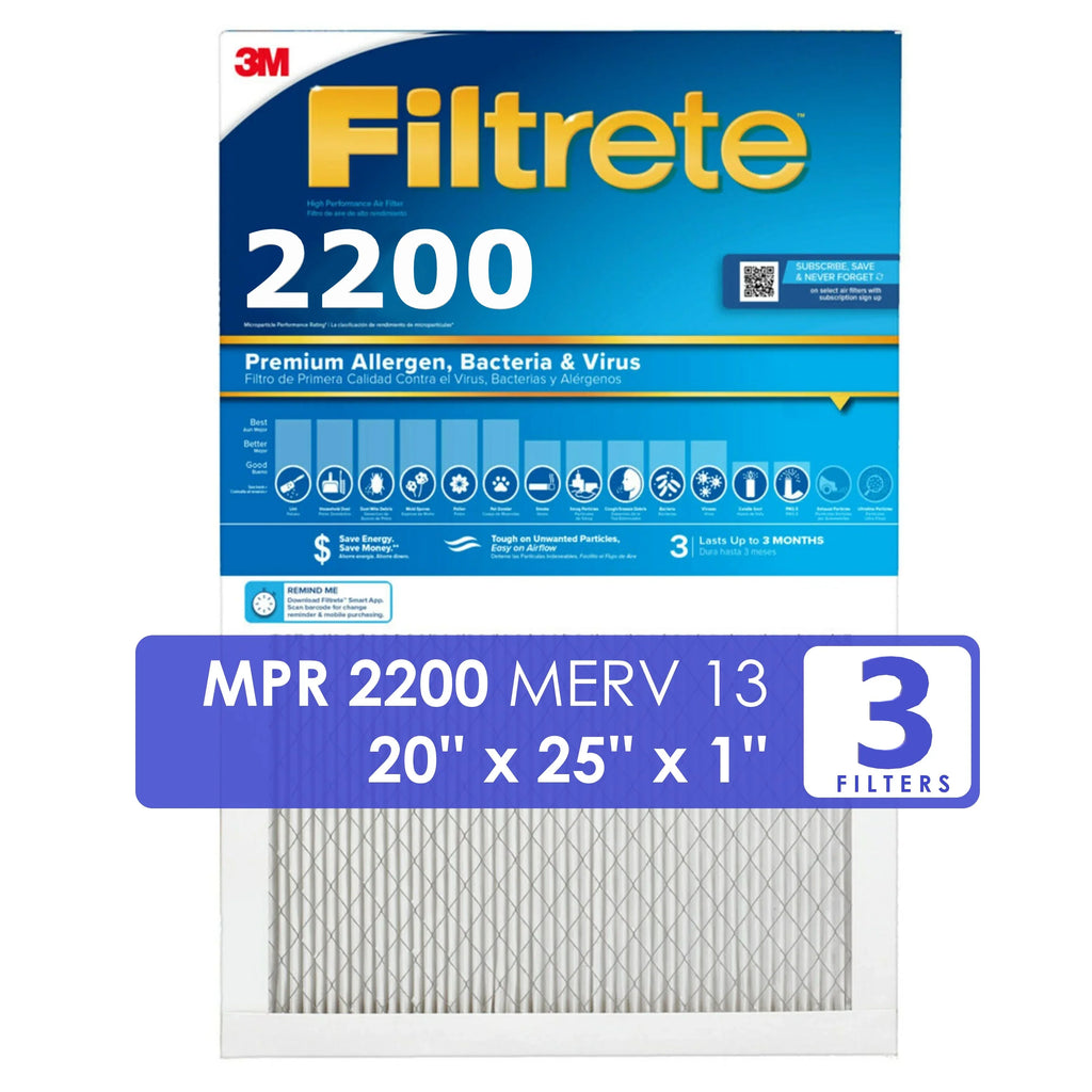 Home Filtrete Series 3M 3 Allergen Pollutants Air - FILTERS Filters - Filters (20x25x1) & *EN 2200 Premium