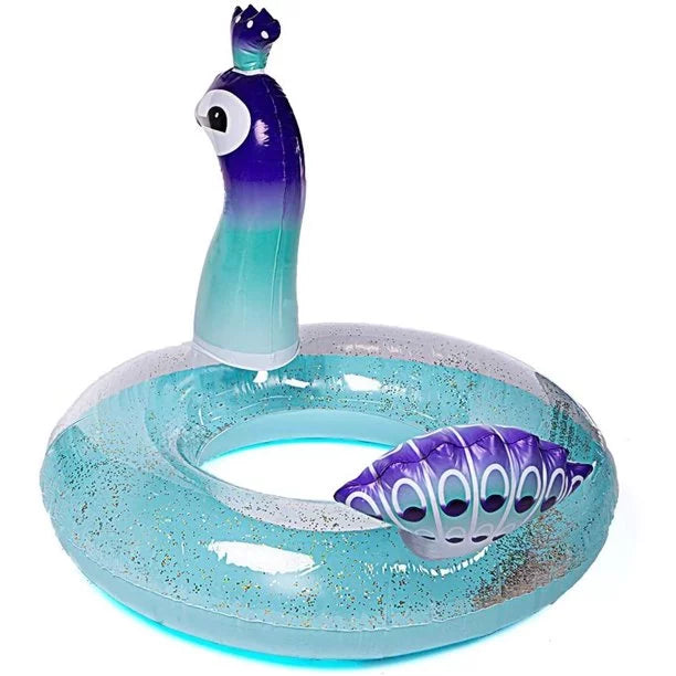 Game | Party Valves Summer Party 48 Kids Raft Swim Peacock Melia Pool Inch Inflatable Designed with for Toys Water Float Glitter Lounge Beach Decorative Fast