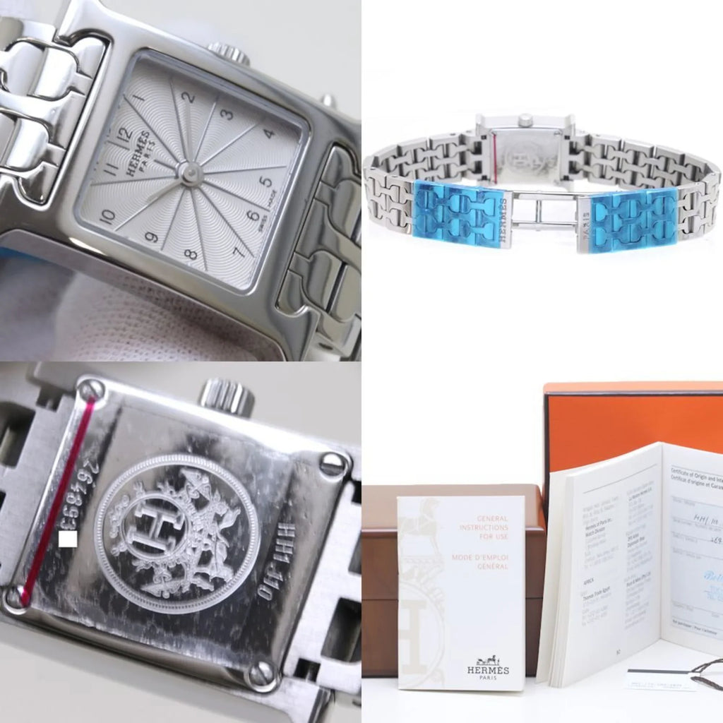 Stainless HH1.110.260 Mini H 39260 4835 141002W100 HERMES Watch Ladies Steel Pre-Owned (Good)