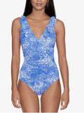 Swimsuit Ruffled Tummy-Control Lauren Ralph Printed One-Piece