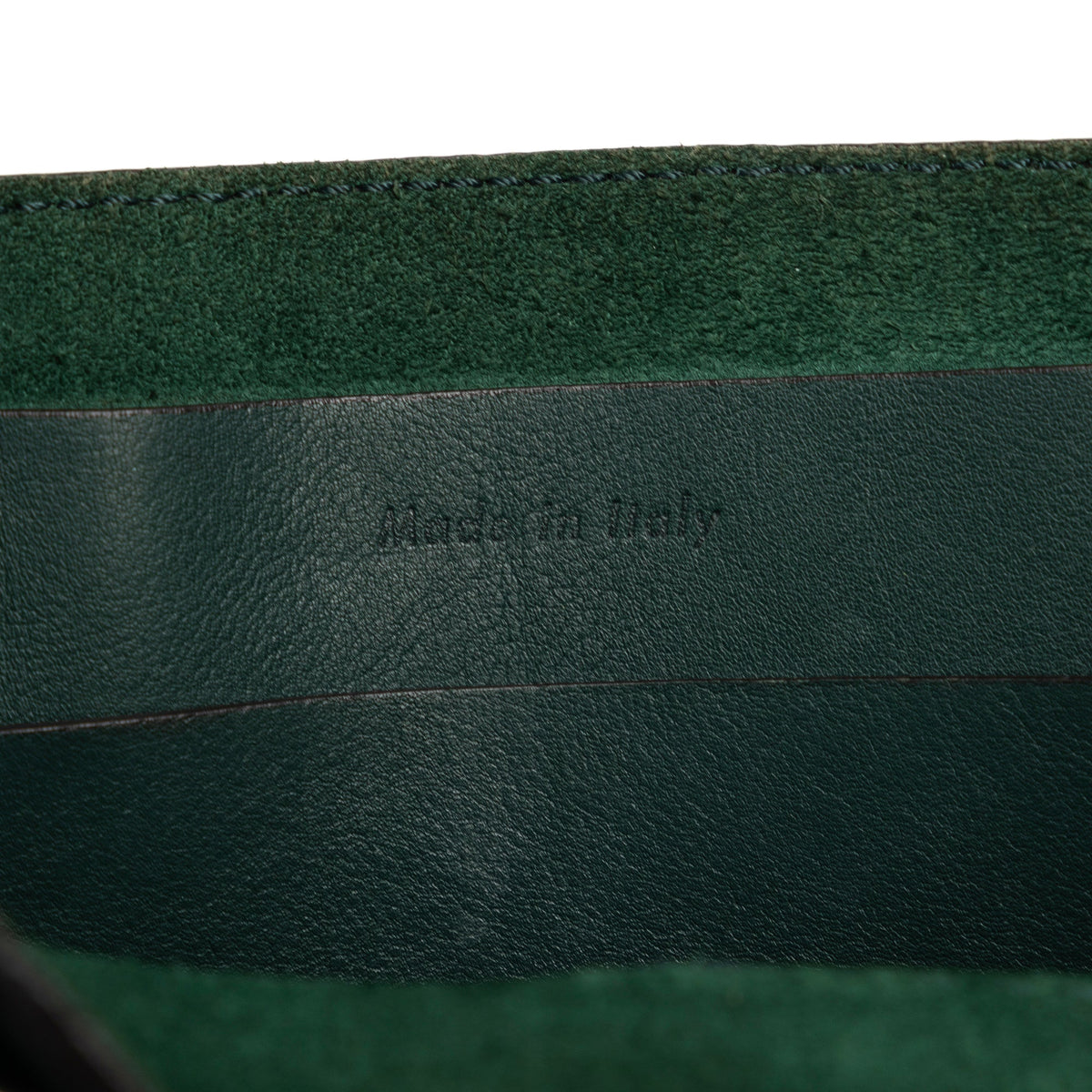 Authenticated Big Pre-Owned Unisex Bucket Leather Bag Calf Celine (Good) DrawstringBag Bag Bucket Green