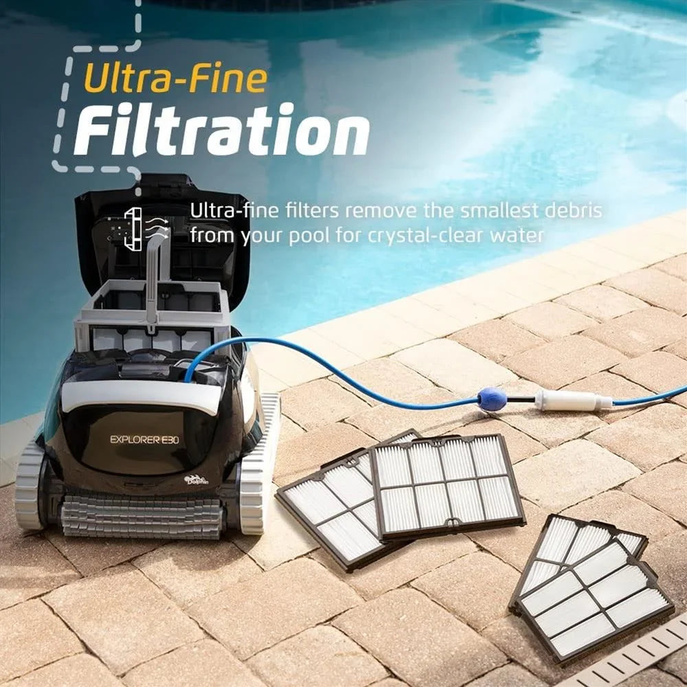 up Bundle Cleaner Pool Ultra Filter Robotic Fi Fine Explorer 50 E30 - - FT Dolphin Wi Vacuum with to