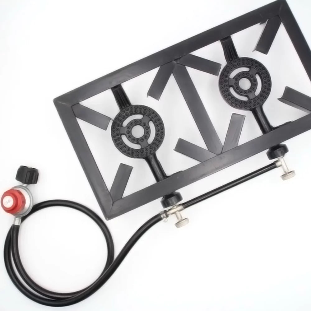 Stove for Double Patio Standard Camping Size Gas Cooking BBQ Propane Cast Iron Lixada