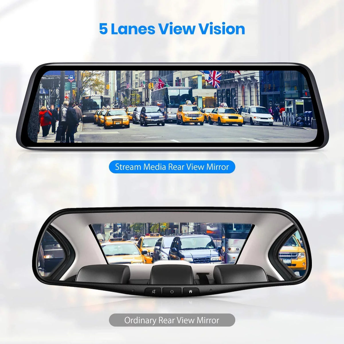 Cam, Vision Screen Car PRO) Camera Backup OEM Dual Mirror Look Camera(V5 Super Camera Rear Dash View 1080P Monitor Night 9.35'' Auto-Vox Touch Mirror
