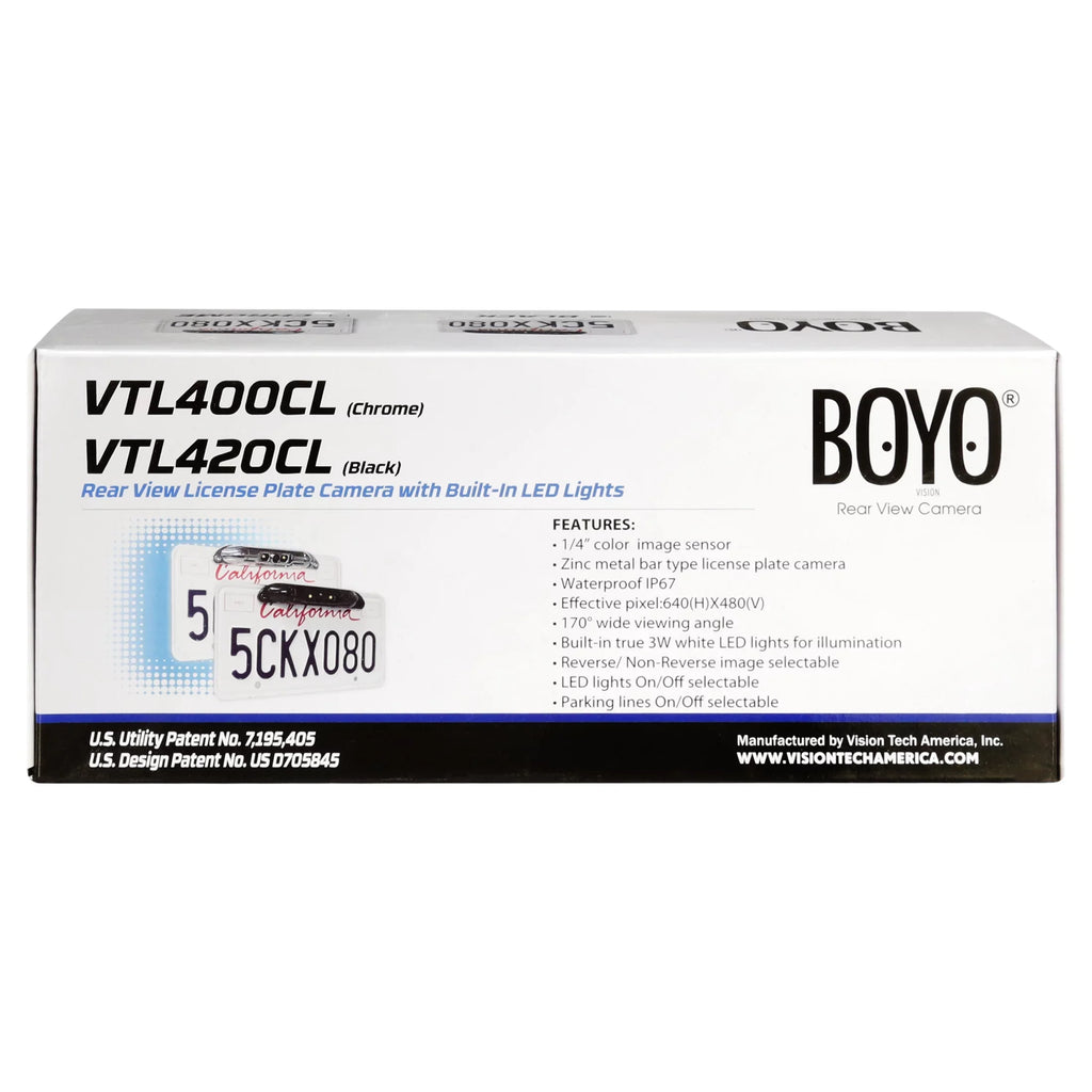 Lines (Black) with - Bar-Type License Camera BOYO Plate Backup and VTL420CL Lights LED Parking