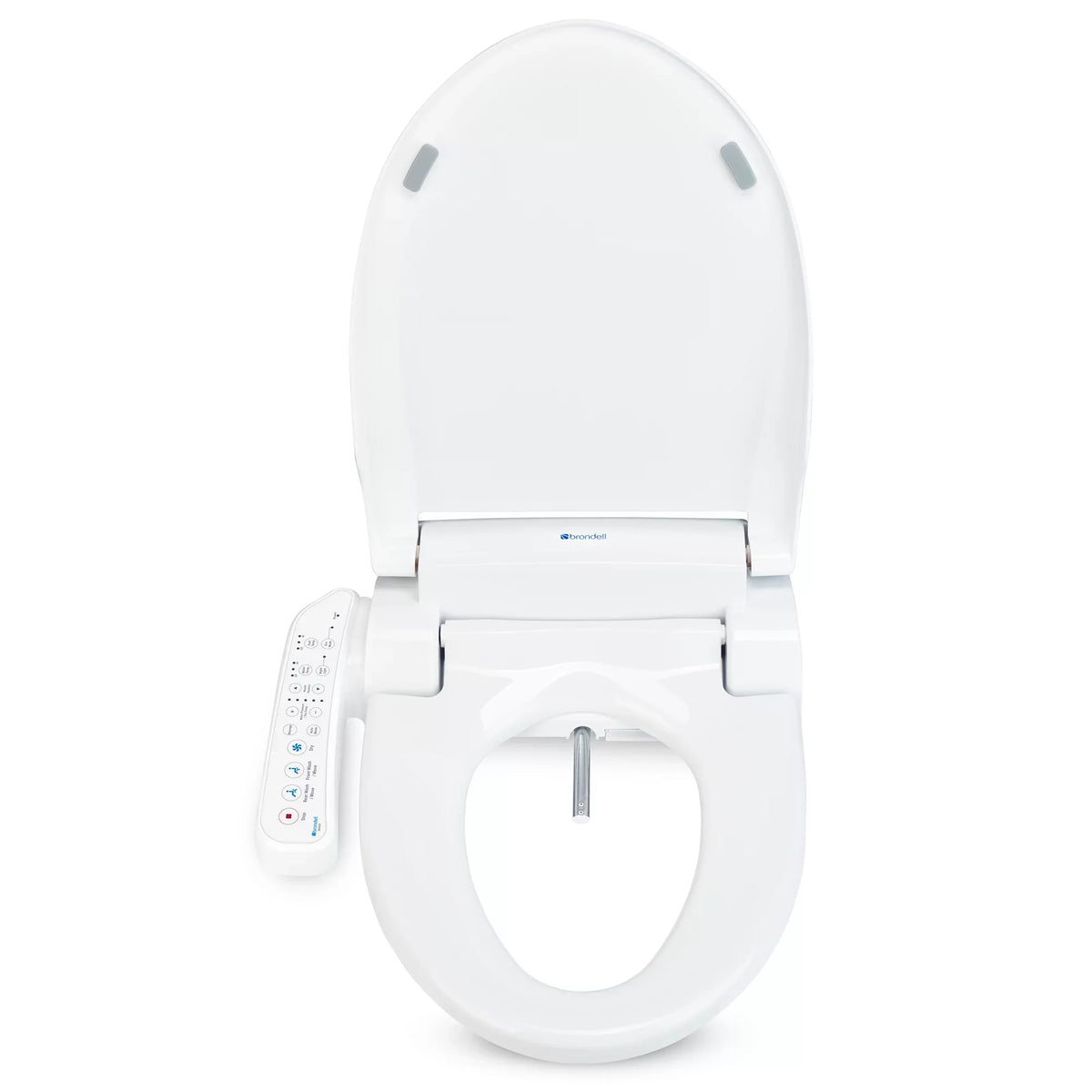 Brondell Bidet Swash SE400 Nozzle, Stainless with Sidearm, White Dryer Steel Round and Seat
