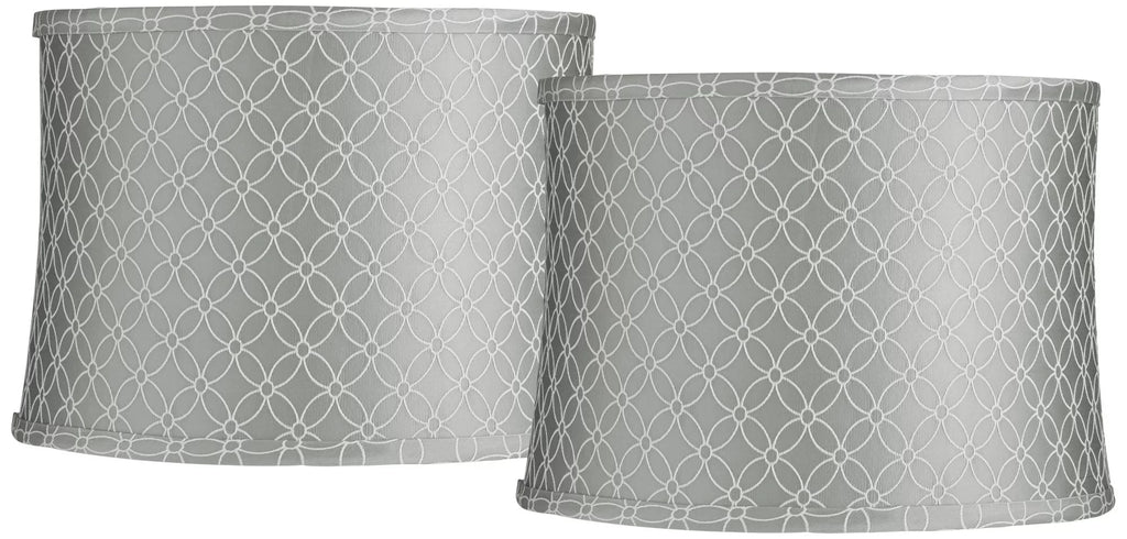 Spider Print Bottom Medium of Top 2 13" Springcrest 10" and Drum with High x Shades 14" Harp Lamp Gray Finial x Set White Fitting