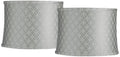 Spider Print Bottom Medium of Top 2 13" Springcrest 10" and Drum with High x Shades 14" Harp Lamp Gray Finial x Set White Fitting
