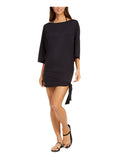 Scoop Stretch KORS Side Swimsuit S Cover Women's Tie Up Neck Pullover Black MICHAEL MICHAEL Dress