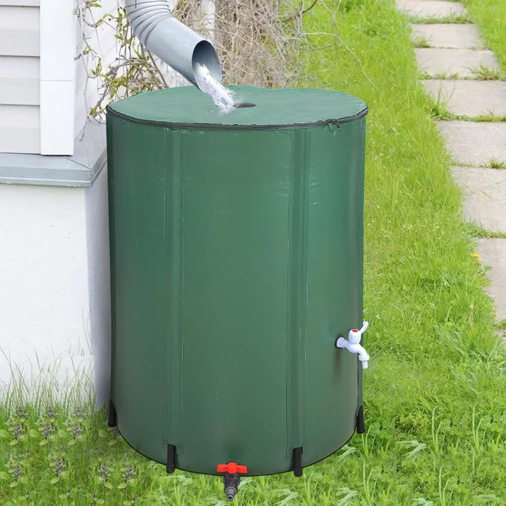 Gallon Downspout Rainwater Barrel, Storage 100 Tank, UBesGoo Rain System Water Collection Portable Collapsible