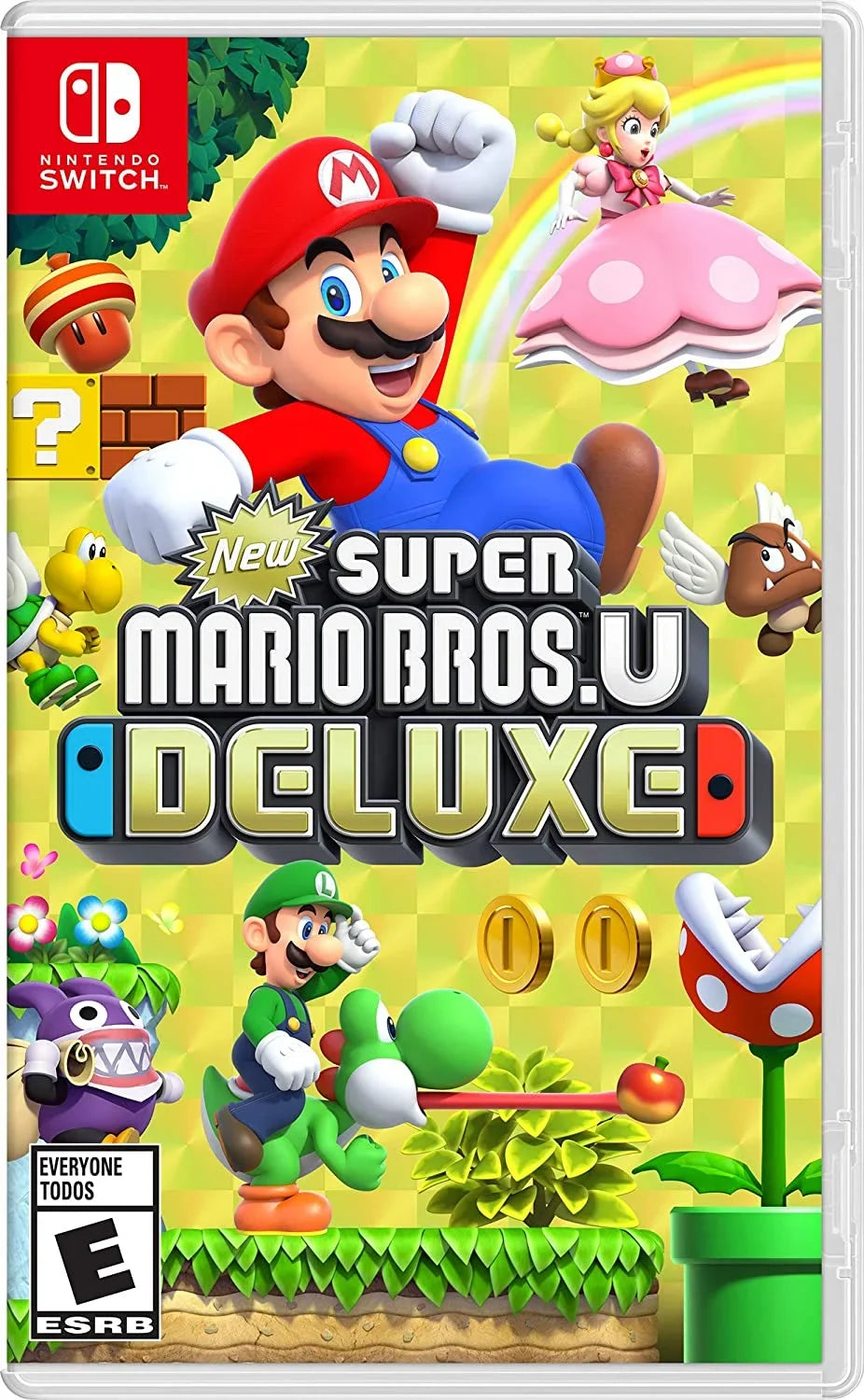 Nintendo New Screen U Bros. Cloth OLED - Super Mario with and Plug Cleaning US Deluxe Switch Import Console White with