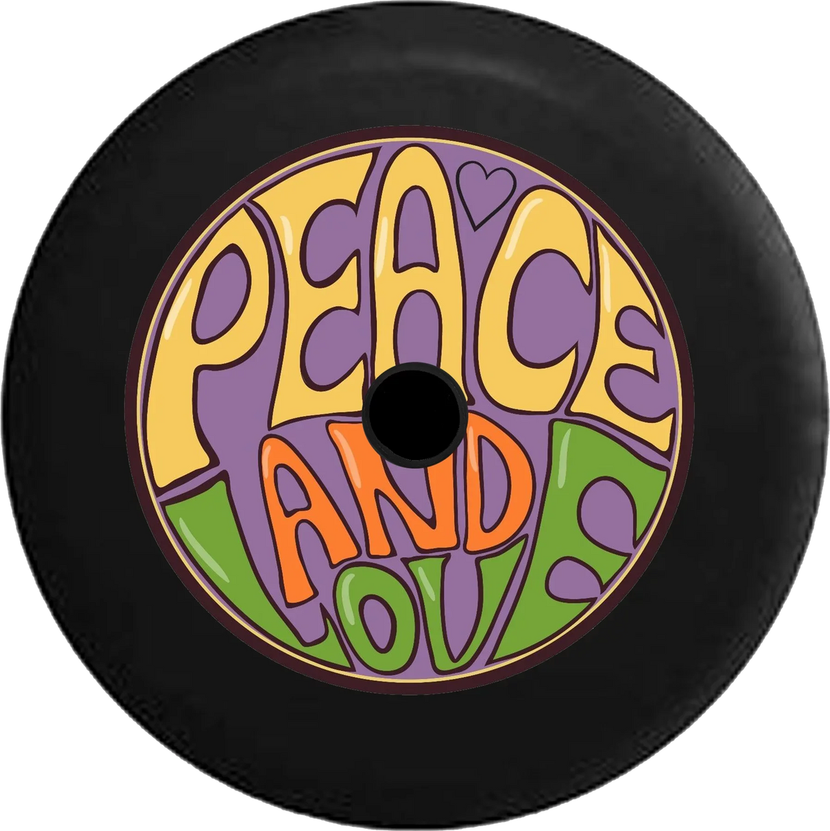 Love Wrangler Bus Hippie Heart 2019 Jeep and 33 Tire Peace Camera Cover Backup Inch for JL 2018 Spare RV