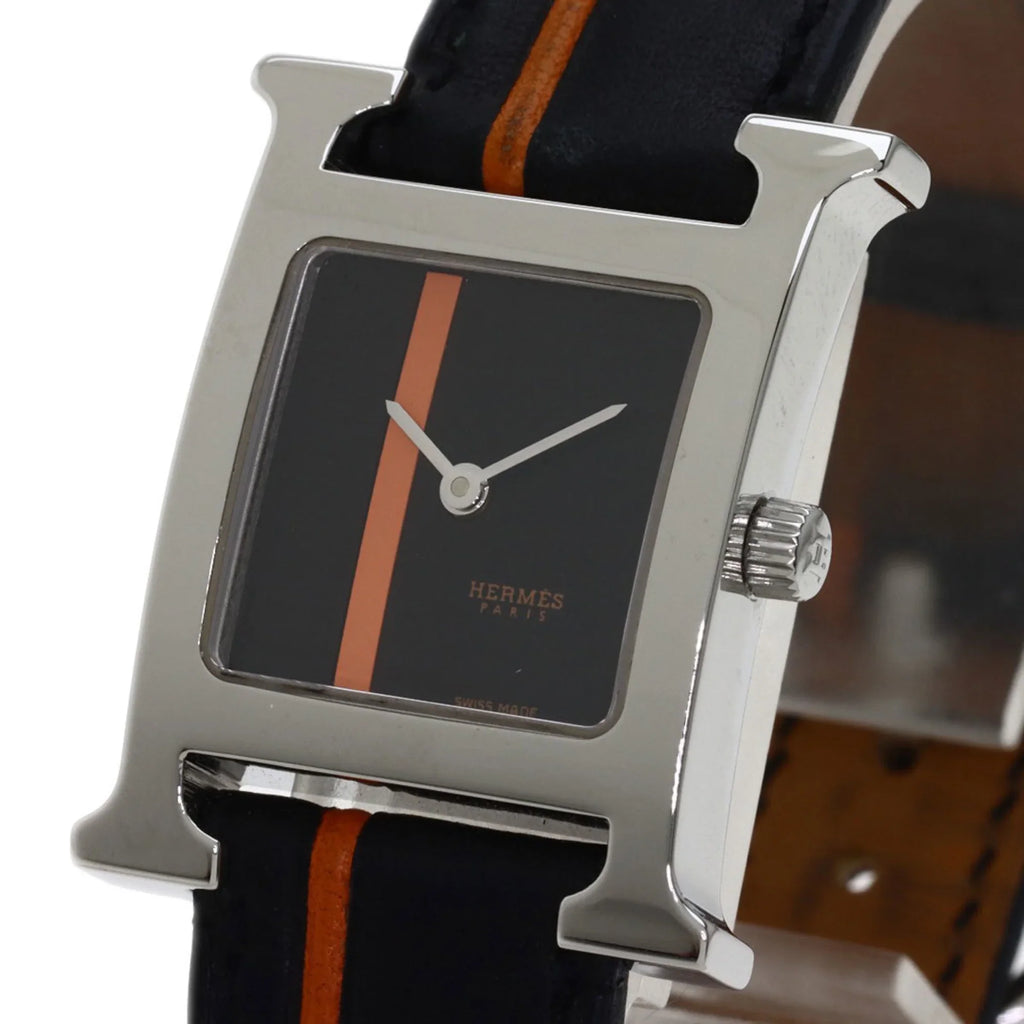 Wristwatch Stainless HH1.210 Hermes (Good) Watch Women's Pre-Owned Steel/Leather HERMES H