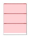 3-Up Check Checks, Microperfed x 100 w OF PACK Red Features 11", SHEETS High-Security with Background Zapco Paper, - Pattern, Complex 8-1/2" Security 12
