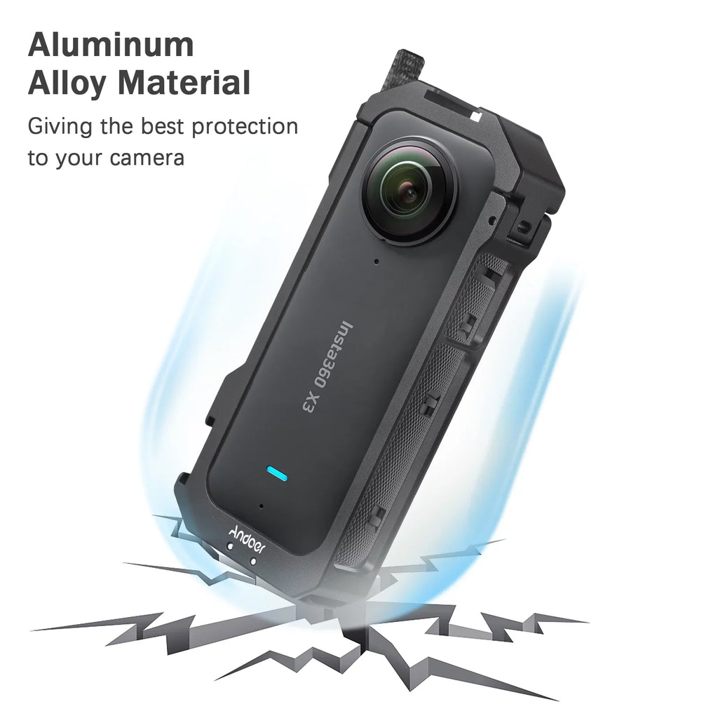 Mounts, Features Accessories, Suitable Cage Alloy Vlog Aluminum Panoramic Frame, - Cold Dual Shoe Andoer X3 Camera Metal Insta360 Video Protective for