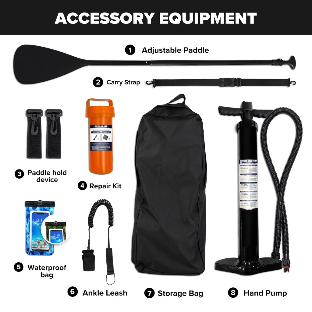 Board, Paddle Skill Included Star Paddle, SUP Bag, Backpack, Everything for Pump, 10'6×32"×6" ISUP Big All Stand Levels Leash, Repair Hand Up SUPZOOM Waterproof Inflatable Kit with Travel
