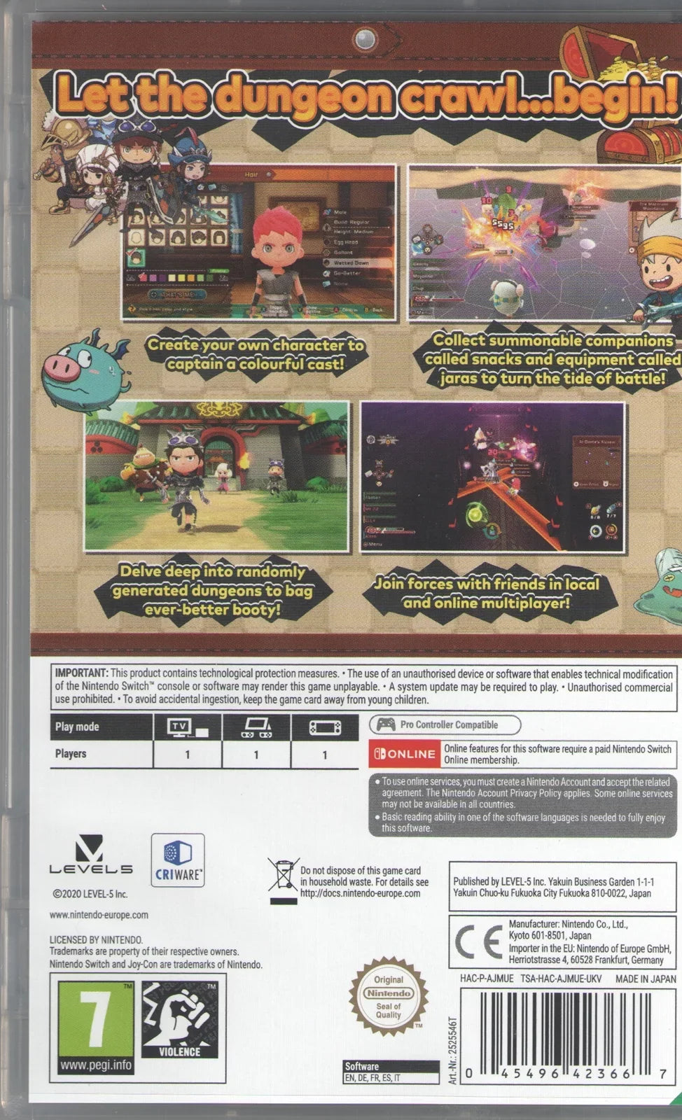 Switch Nintendo for Snack Dungeon World: Gold Crawl The