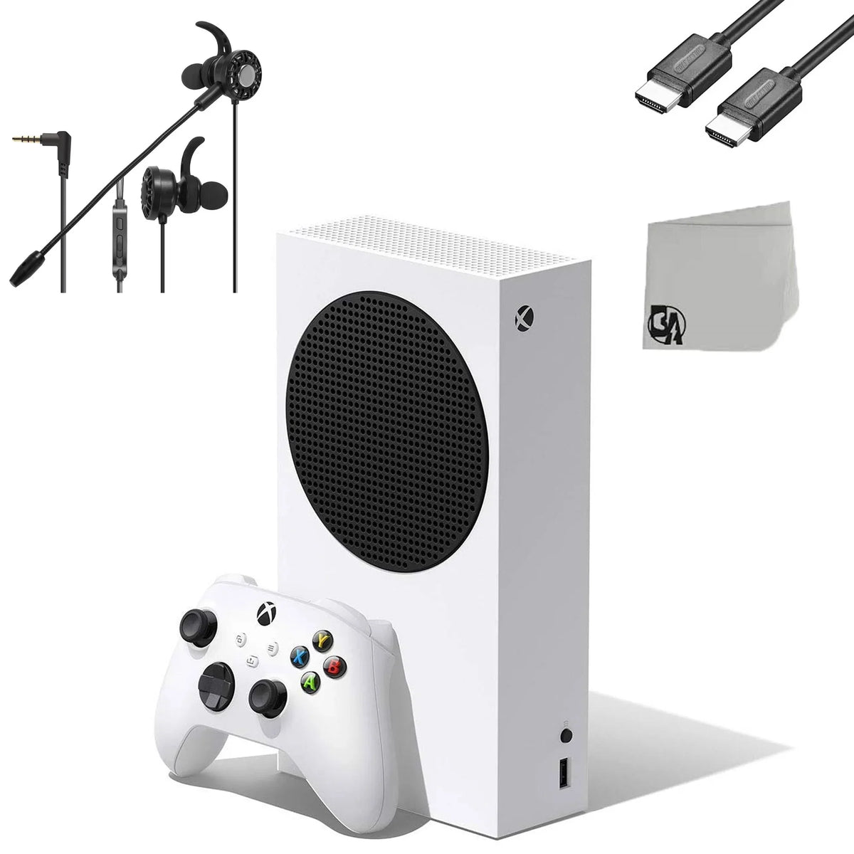 white Console With S + AXTION Microsoft T5 Microphone BOLT Earbuds Bundle Xbox Used 512GB Series Gaming