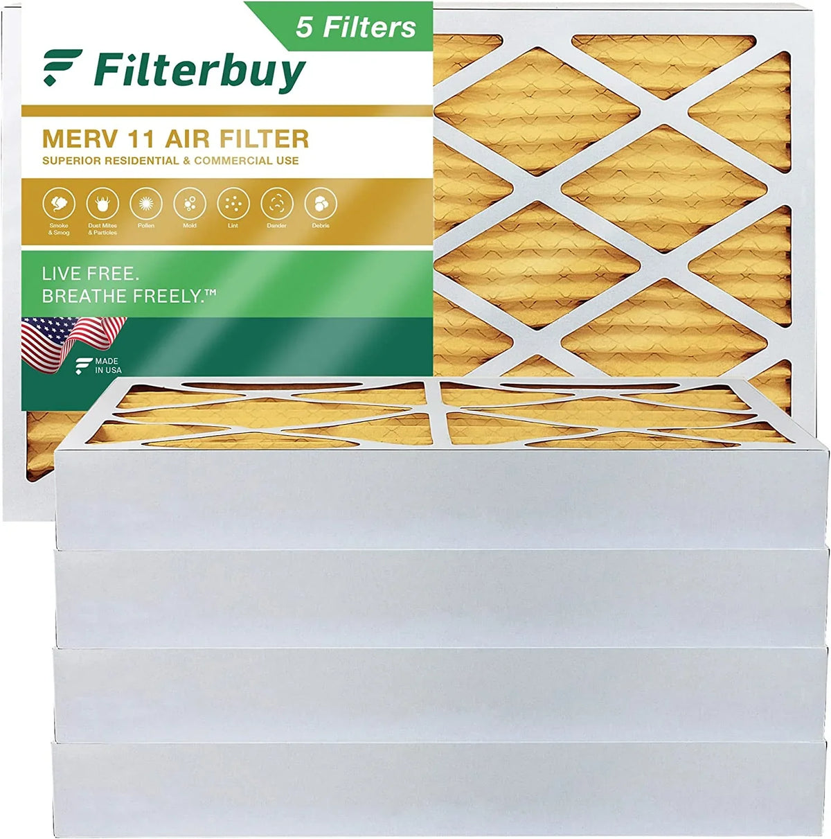 10x25x4 11 AC Pleated Filters MERV HVAC Filterbuy Furnace (5-Pack) Air