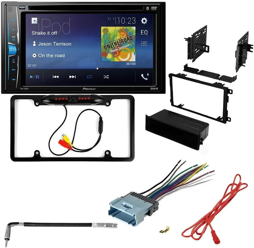 and Stereo Alero Bundle DVD - Touchscreen, Pioneer Multimedia with Dash Oldsmobile Din Kit Backup Car 2001-2004 Installation / Bluetooth Kit for KIT2408 Camera, Double