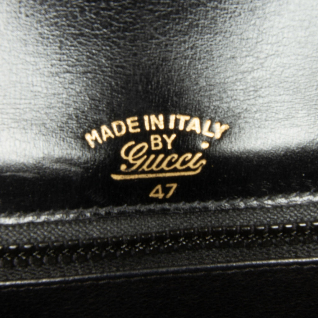 Handbag (Good) Unisex Black Bamboo Pre-Owned HandleBag Night Gucci Calf Authenticated Leather Top