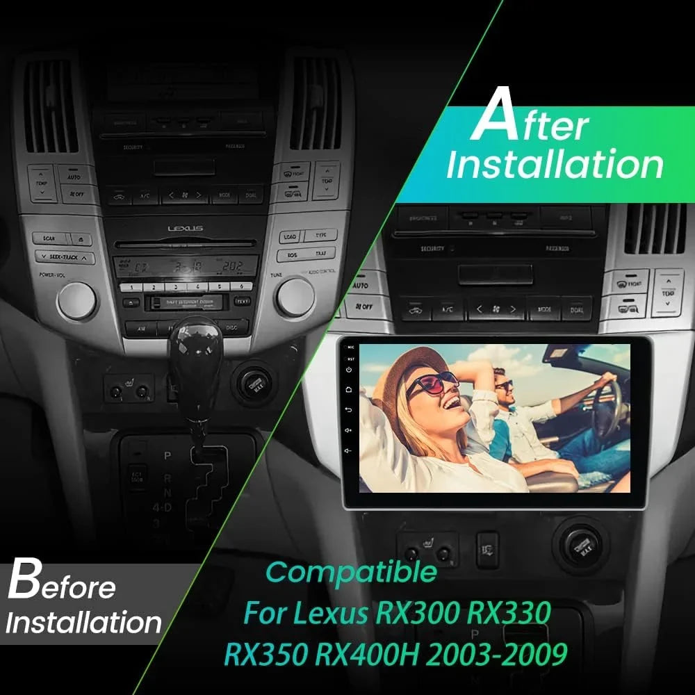 GPS/FM/WiFi/USB, RX300 Lexus RX330 Stereo Lexus 32GB 2003-2009,Android SWC/Wired Auto with Car Toyota 12 RX350 for Carplay + Harrier Car Support RX400H Radio Android 2GB