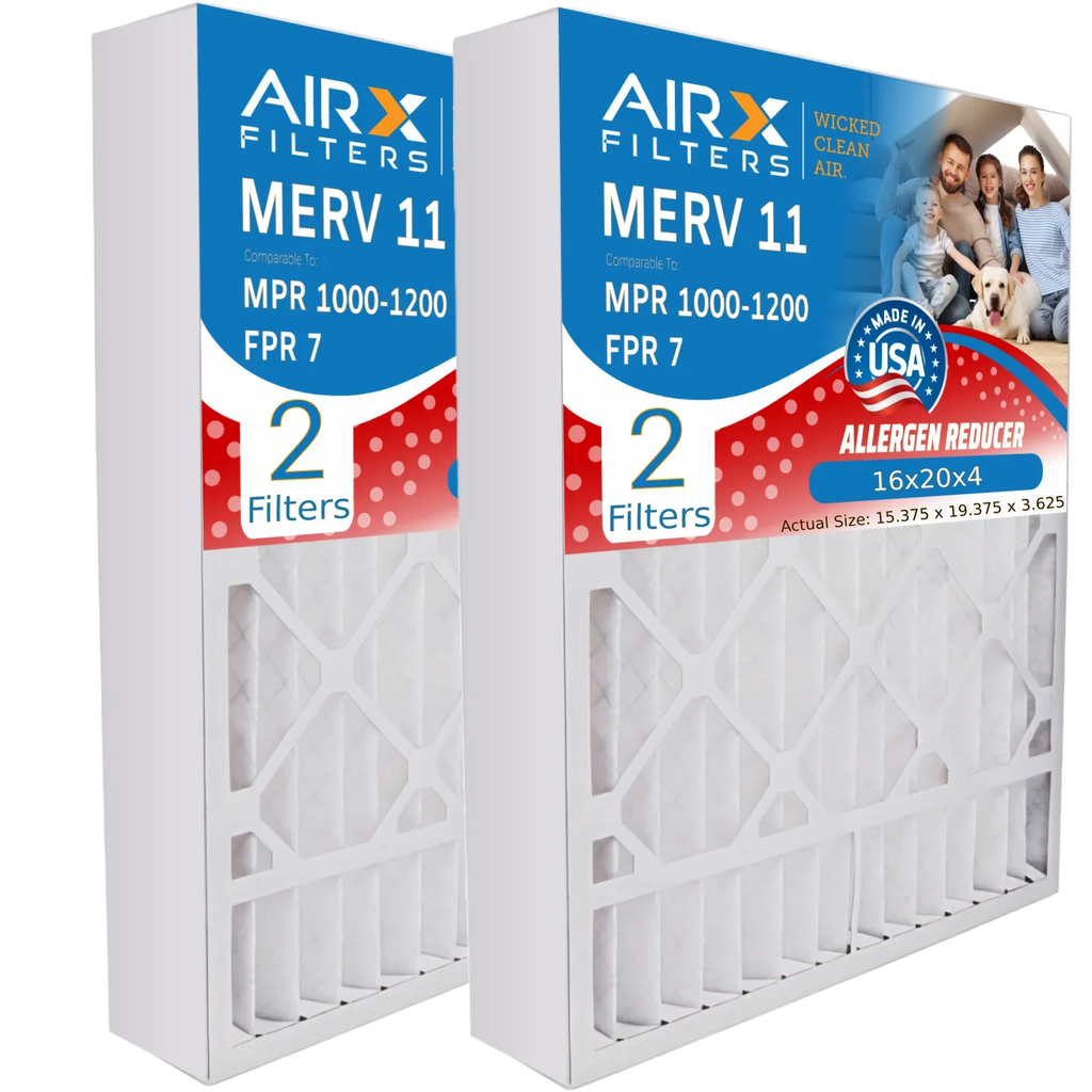 TT-FM-1620 Air TopTech MPR MPR 11 Furnace with MERV Compatible AIR. 2 Pack 16x20x4 16x20x4 7 WICKED FILTERS CLEAN 1200 Comparable FPR & USA Filter Filter AIRX 1000, Premium by Made to