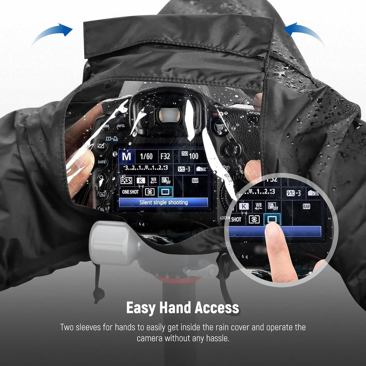 Size Mini Nikon NEEWER Camera Cover, Compatible DSLR with Mirrorless Raincoat Durable Sony Nylon Camera Rain Vlog Canon