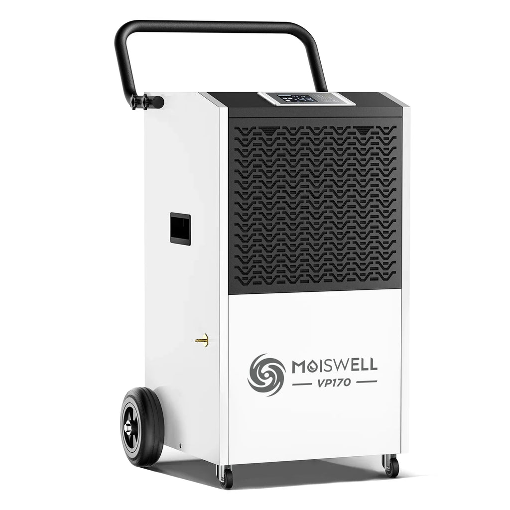 Defrost, Basements, up Site, Sq Drain with for Ft Dehumidifier Moiswell Pump 7,500 to - Auto and for Industrial Hose Spaces Damage Starting Unit Memory Water 170 Commercial - Ideal Large Pints