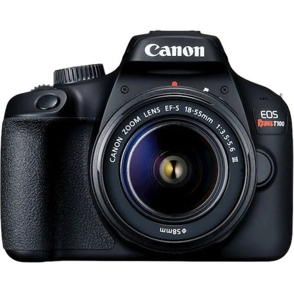 EOS Lens, Rebel with 18 Camera 0.71", 2.17", T100 Digital Black Canon SLR Megapixel