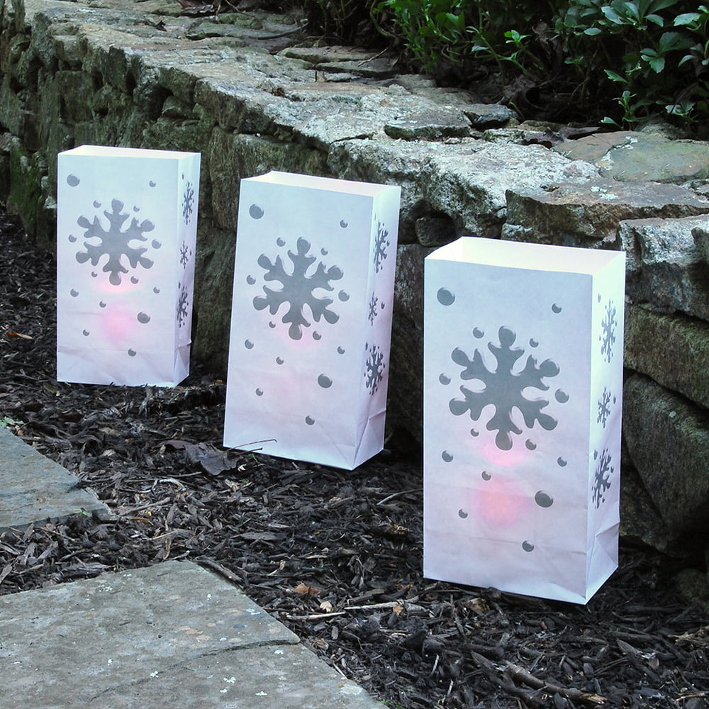 Set Candle Snowflake Kit, 12 Luminaria of -