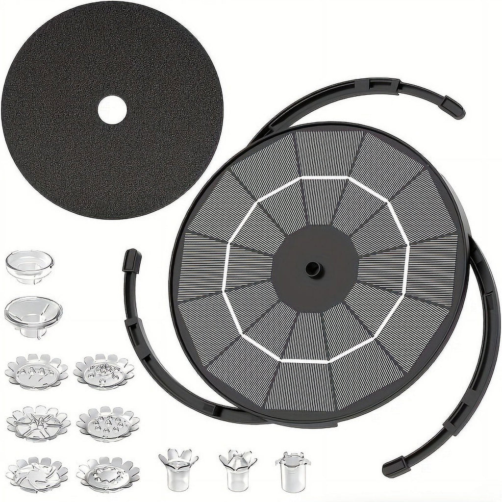 Garden, Fountain Patio, Nozzles, DIY Water For Plastic Kit Solar Corded Feature Multiple Solar With 3.5W Bird Pond, Pump, Electric Powered Wires, Operation Upgraded Inch 1pc Bath Outdoor 9.8-Foot 7.08